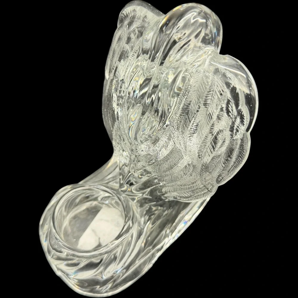 DePlomb 24% Lead Crystal Praying Angel Candle Holder Christmas Figurine Holiday